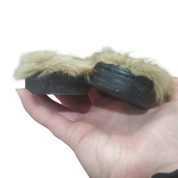 Steve Madden Jordan Studded Black Fur Lined Mule Flats Women's Size 8 Leather - Picture 13 of 16